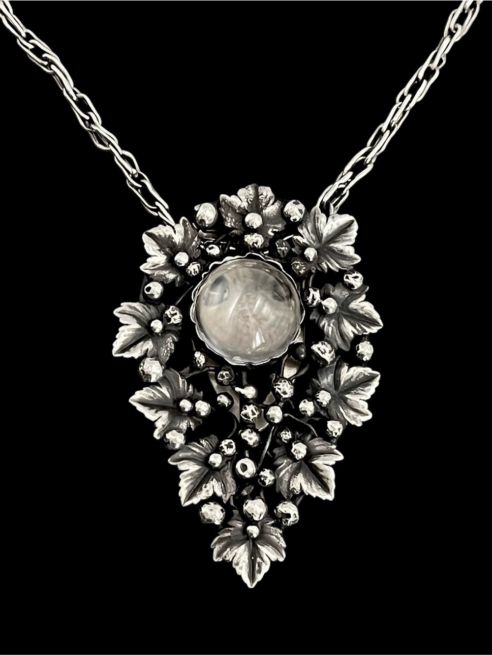 Vintage Mary Gage Sterling Silver Rock Crystal Dress Fur Clip 18g